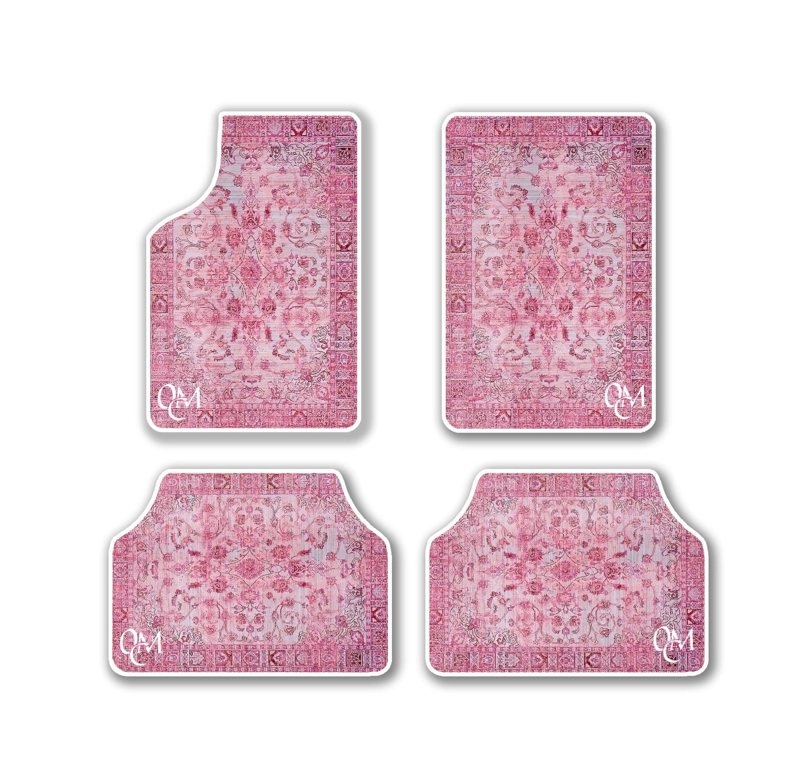 Car carpet set pink - 4 pieces