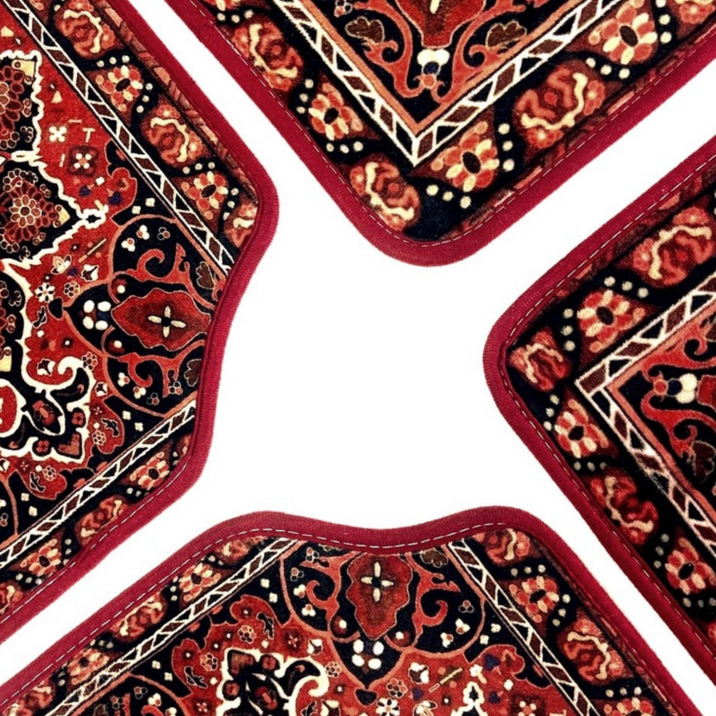Jeu de tapis de voiture rouge - 4 pièces