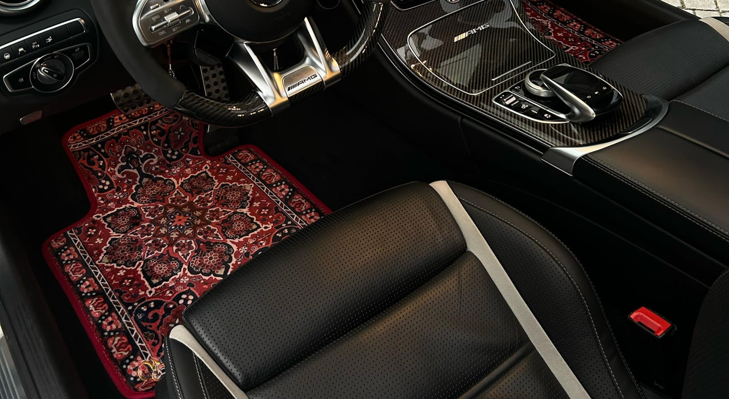 Jeu de tapis de voiture rouge - 4 pièces