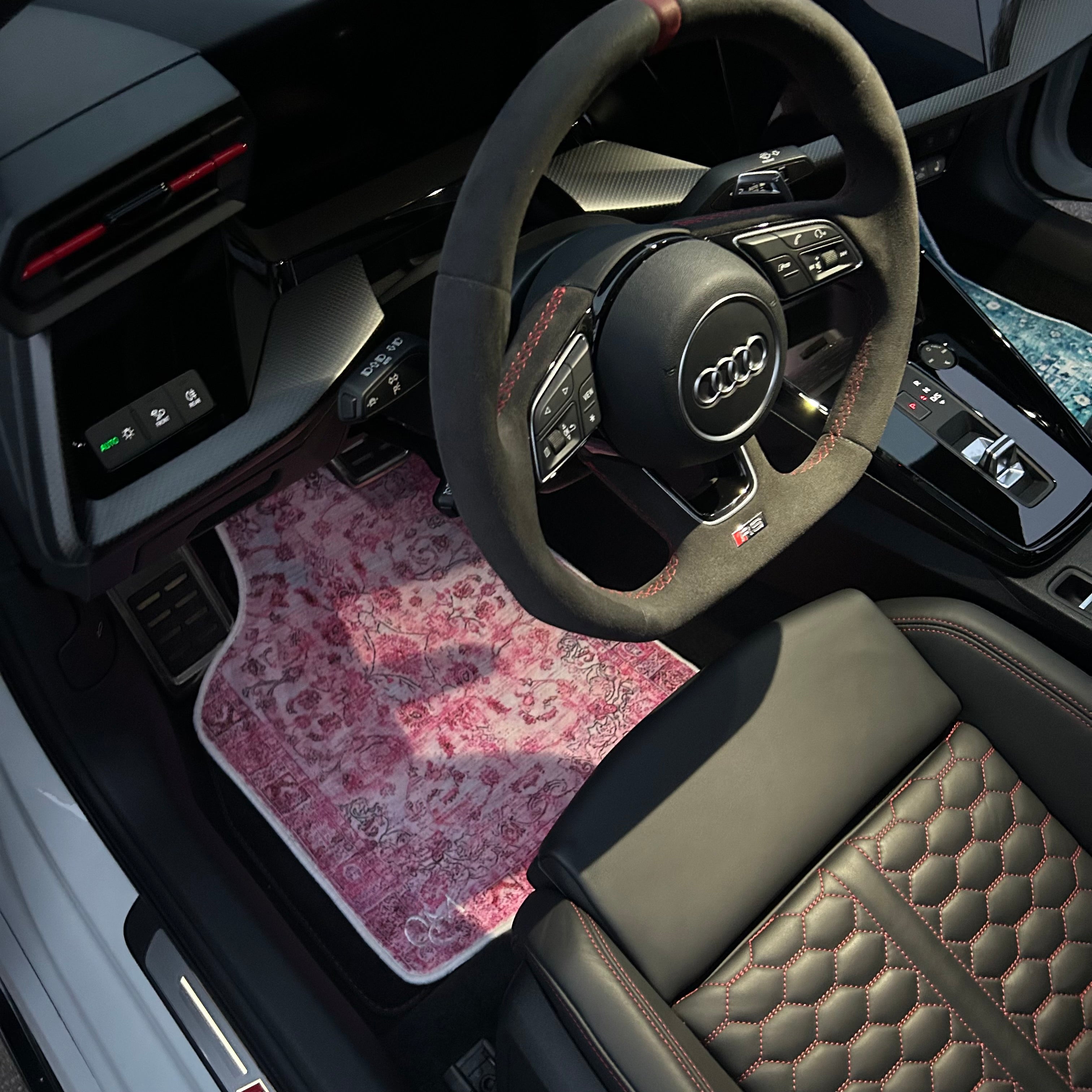 Car carpet set pink - 4 pieces
